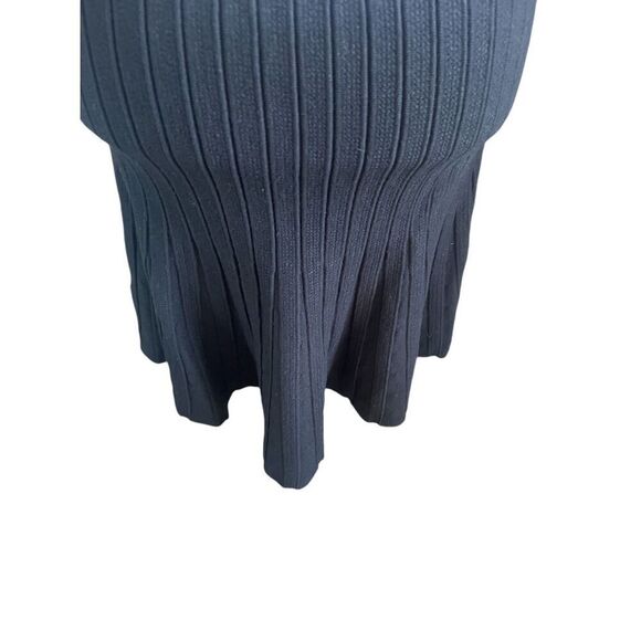 NWT Anthropologie Sleeveless Pointelle Sweater Dress Size MP Black & White Flare - Picture 4 of 16